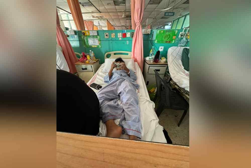 Mohd Daynail Haikal yang kini dirawat di Hospital Kemaman semakin stabil dan pulih serta dibenarkan pulang tidak lama lagi. Foto ihsan keluarga