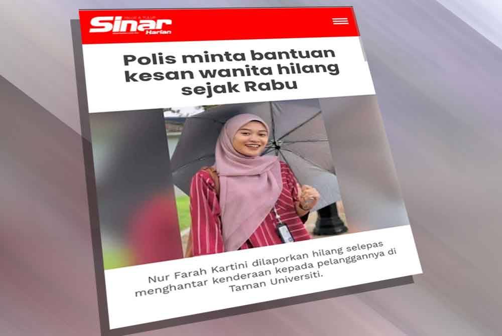 Laporan Sinar Harian pada Jumaat.