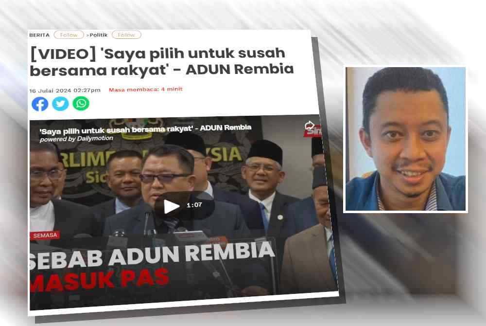 Laporan Sinar Harian pada Selasa. Gambar kecil: Mohd Fadzil