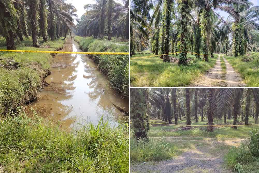 Suasana sekitar lokasi kejadian kes bunuh di Kampung Sri Keledang, Hulu Selangor pada Selasa.