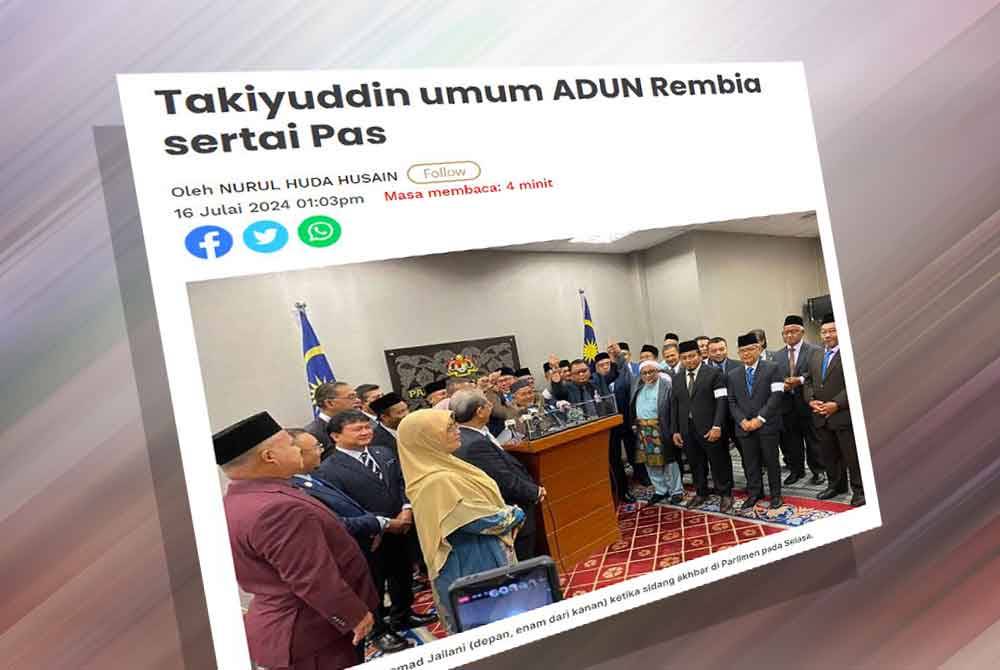 Laporan Sinar Harian pada Selasa.