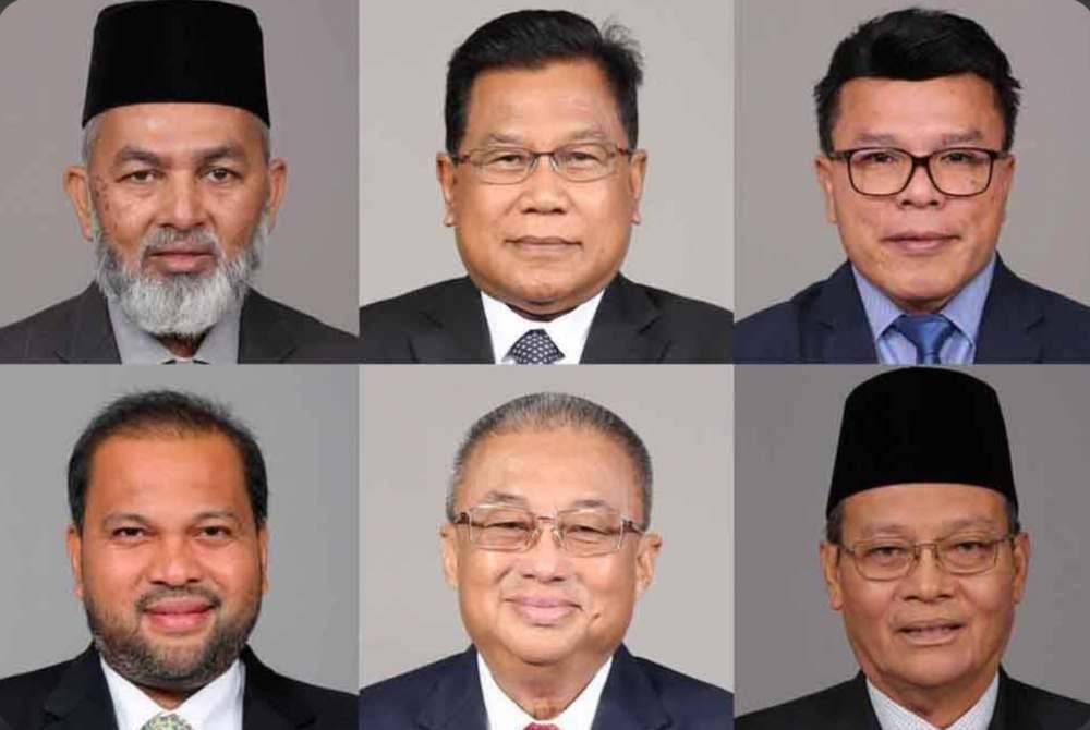 Dari kiri atas: Syed Abu Husin, Zahari, Mohd Azizi, manakala dari kiri bawah, Iskandar Dzulkarnain, Suhaili dan Zulkafperi.