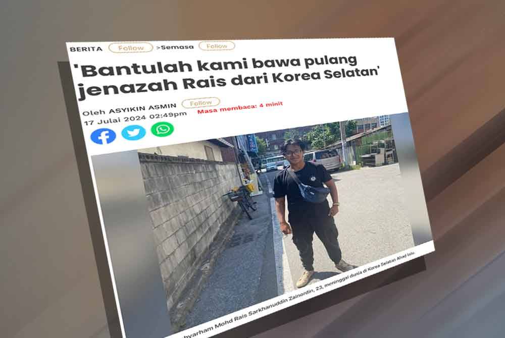 Laporan Sinar Harian pada Rabu.