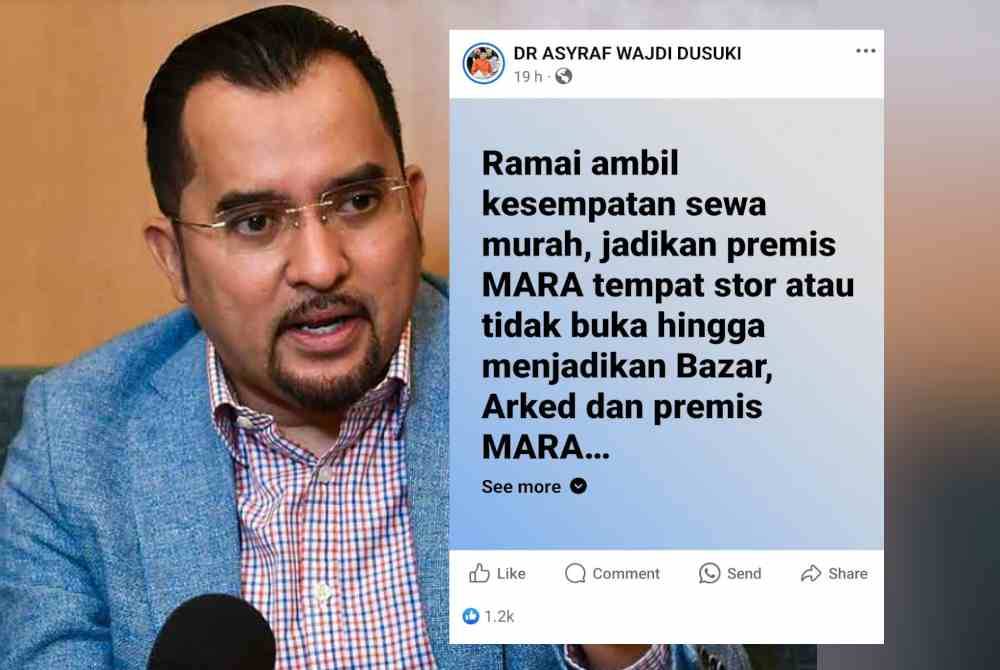 Asyraf Wajdi menerusi hantaran di Facebook beliau meluahkan rasa kecewa dengan sikap segelintir penyewa menjadikan premis Mara sebagai stor.