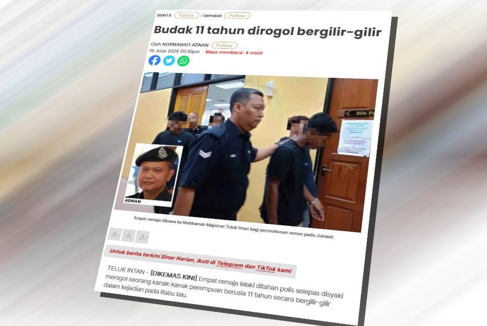 Laporan Sinar Harian pada 19 Julai lepas.