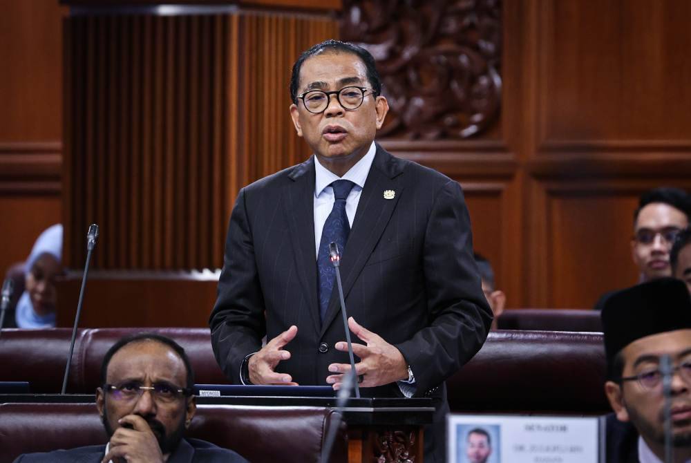 Mohamed Khaled pada Persidangan Dewan Negara sempena Mesyuarat Kedua, Penggal Ketiga Parlimen Kelima Belas di Bangunan Parlimen pada Isnin. Foto Bernama