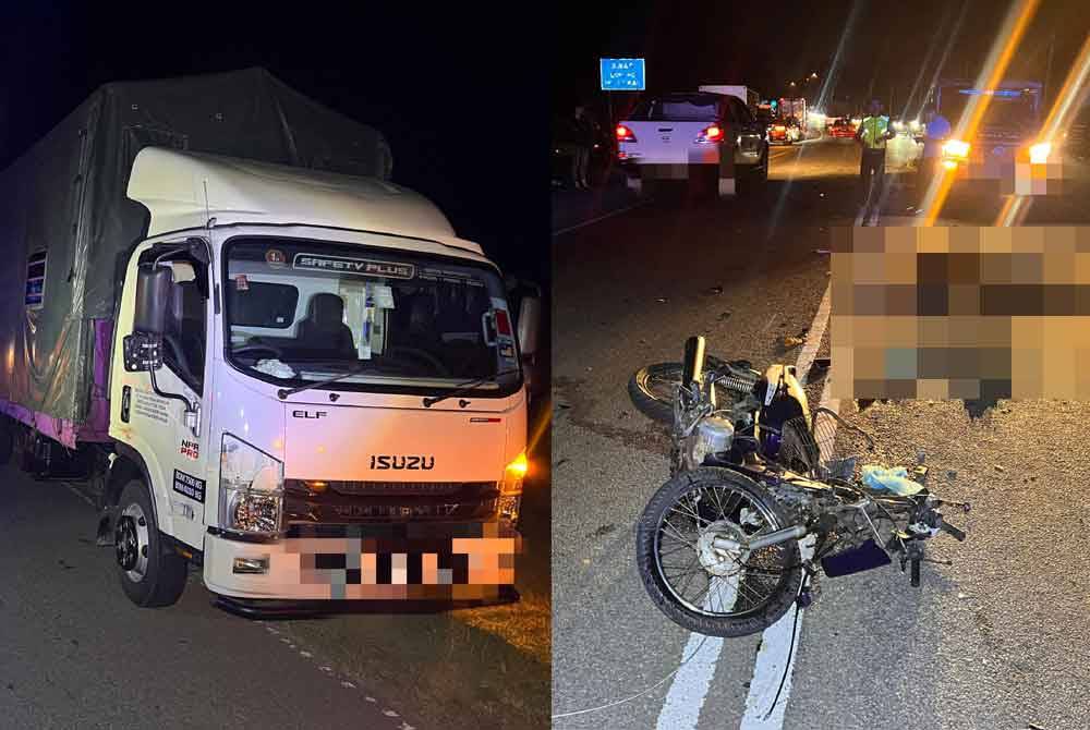 Seorang warga emas maut selepas motosikal ditunggangnya bertembung dengan sebuah lori dalam kejadian di kawasan Sungai Tok Pawang kira-kira jam 9.15 malam Rabu. Foto PDRM