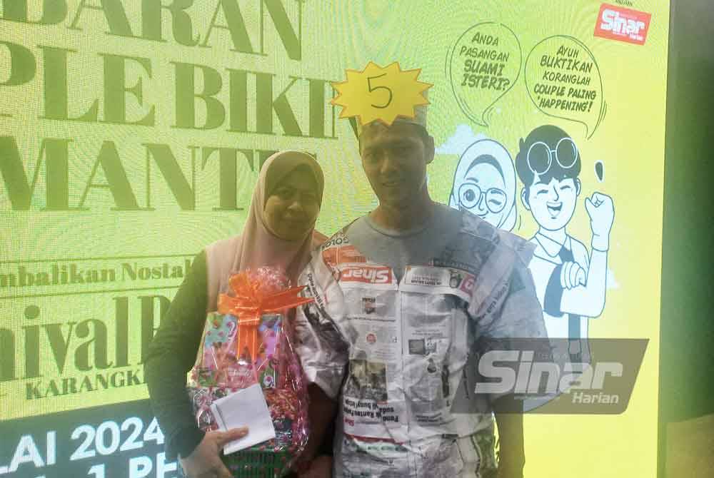 Mohd Azman dan Wan Noimah memenangi tempat kedua dalam pertandingan Couple &#039;Bikin Romantis&#039; sempena Karnival Rakyat di Kompleks Karangkraf, pada Sabtu.