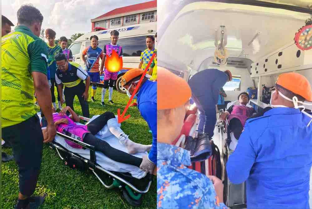 Keadaan Ammar ketika sebelum dihantar ke hospital. Ammar dihantar ke hospital untuk menerima rawatan lanjut. FB DACS Temerloh FC