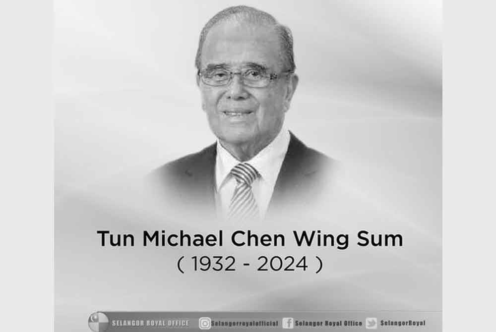 Sultan Sharafuddin menzahirkan ucapan takziah kepada keluarga mendiang Tun Michael Chen.