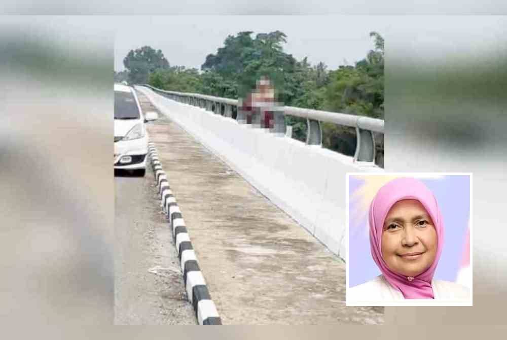 Tular satu video memaparkan seorang wanita cuba terjun ke Sungai Kelantan di Jambatan Tendong pada Ahad namun berjaya diselamatkan oleh orang awam yang berada di situ ketika kejadian. Gambar kecil: Hafidzah Mustakim