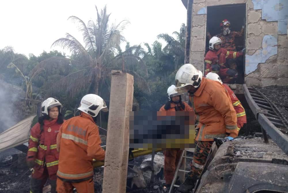 Antara mangsa ditemukan rentung dalam kebakaran di sebuah rumah di Kampung Blok 5, Pitas.