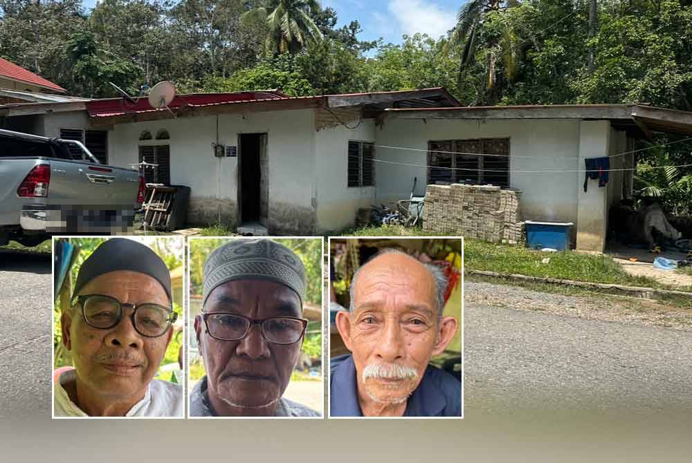 Antara rumah peneroka di Jeram Tekoh, Gua Musang. Gambar kecil: Dari kiri; Mohd Khazali, Fauzi dan Saud.