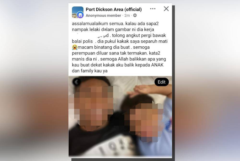 Tangkap layar posting tular di laman sosial.