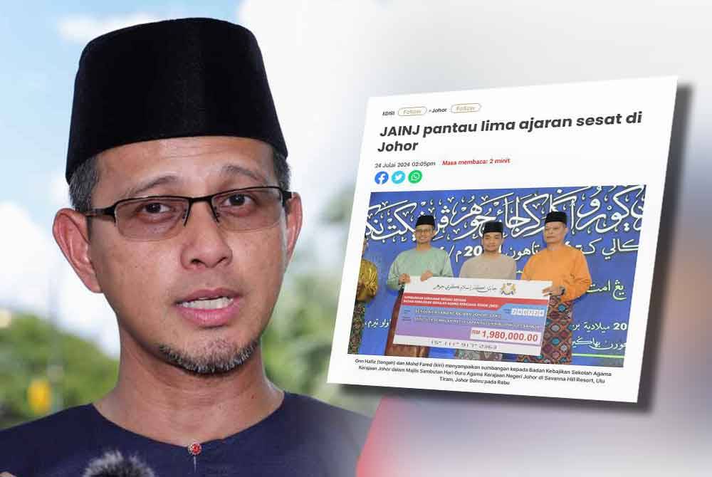 Mohd Fared. Gambar kanan: Laporan Sinar Harian