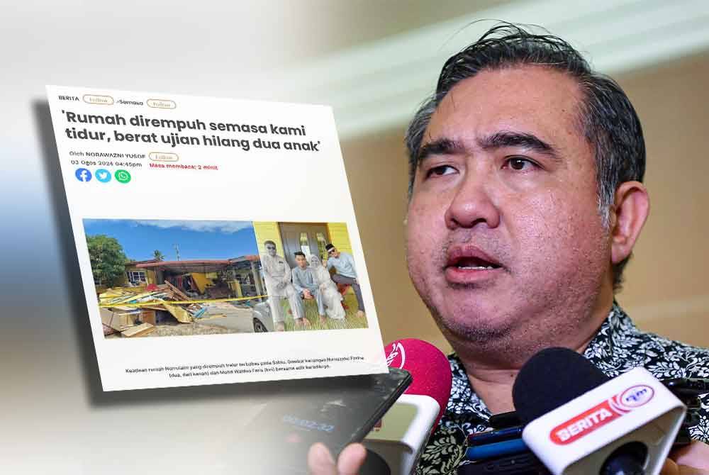 Laporan Sinar Harian (kiri), Anthony Loke bercakap kepada pemberita semasa sidang media pada majlis Hi-tea Menteri Pengangkutan bersama Pelajar Cemerlang STPM 2023 Negeri Sembilan di sebuah hotel. Foto Bernama