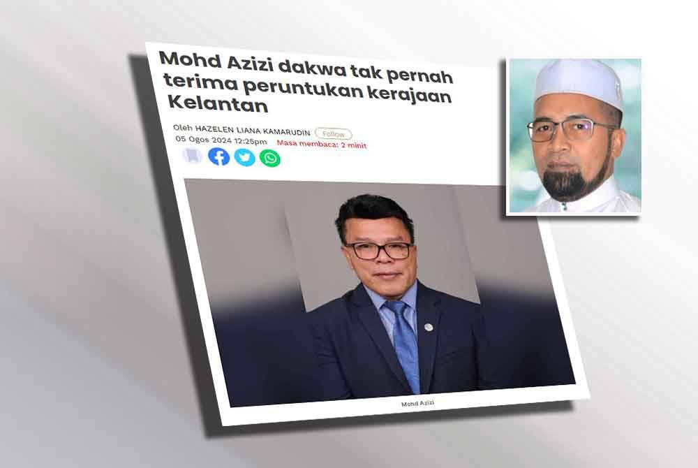 Ahli Jawatankuasa Pas Pusat, Wan Rohimi Wan Daud menafikan dakwaan Mohd Azizi yang mendakwa tidak pernah menerima peruntukan dari Kerajaan Kelantan. Gambar kecil: Wan Rohimi