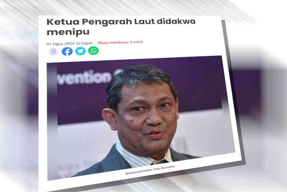 Sinar Harian sebelum ini melaporkan Ketua Pengarah Laut JLM, Kapten Mohamad Halim Ahmed didakwa di Mahkamah Sesyen atas pertuduhan menipu berhubung surat pengecualian kepada syarikat perkapalan untuk membawa minyak gred berat di perairan negara tanpa kelulusan Menteri Pengangkutan, empat tahun lepas.