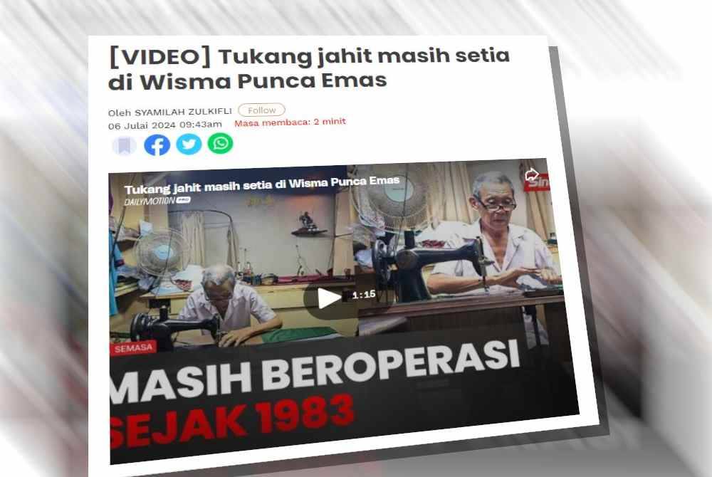 Sinar Harian sebelum ini melaporkan hanya terdapat seorang peniaga yang masih bertahan di Wisma Punca Emas menjalankan perniagaan menjahit pakaian menggunakan generator.