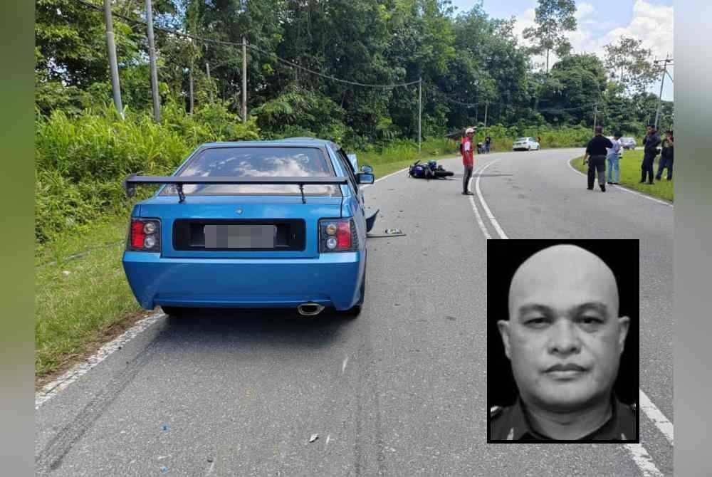 Kenderaan yang terlibat dalam kemalangan di Jalan Kota Marudu-Marak Parak, Kampung Hatob, Kota Marudu. Foto kecil: Masreh