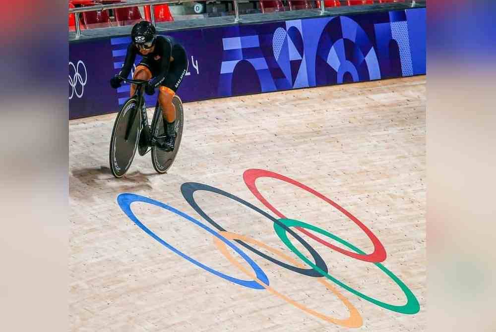 Nurul Izzah menamatkan saingan awal acara keirin wanita Sukan Olimpik 2024 di tempat keempat di Paris pada Rabu. Foto Agensi.