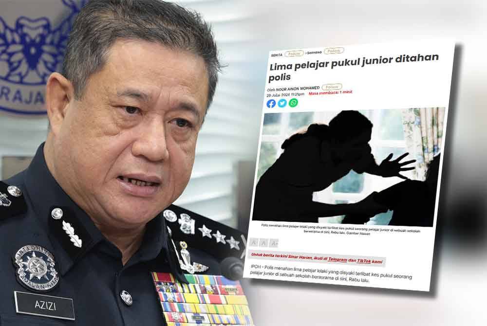 Azizi (kiri), Siasatan polis terhadap kes buli melibatkan lima pelajar lelaki dengan seorang junior di sebuah sekolah asrama di Ipoh diklasifikasikan sebagai NFA.