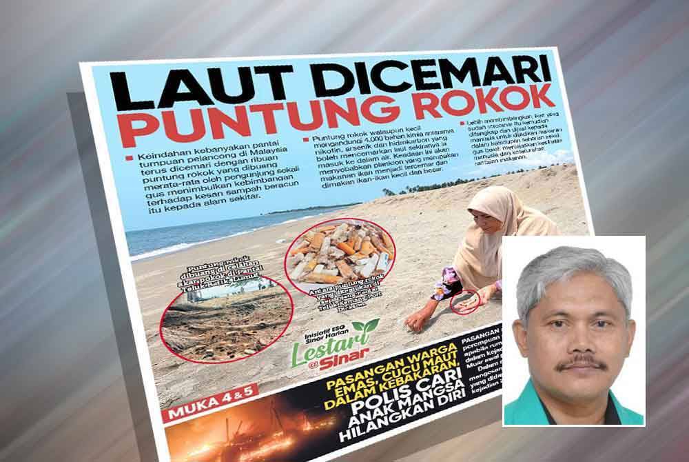 Keratan akhbar muka depan Sinar Harian pada Sabtu. Gambar kecil: Ahmad