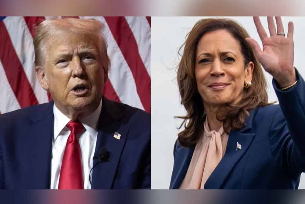 Donald Trump (kiri) dan Kamala Harris.