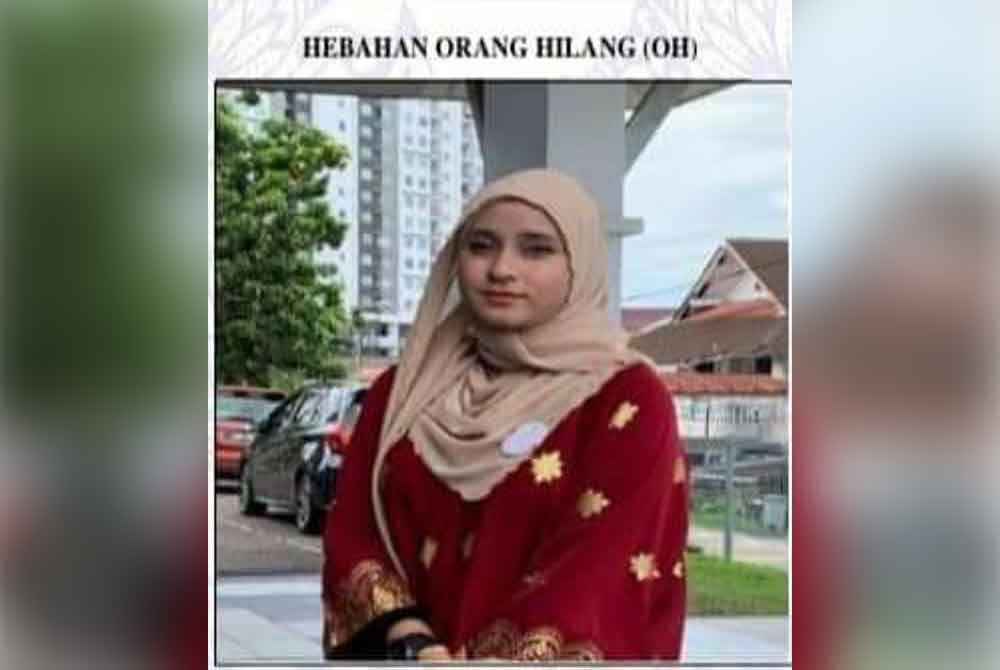 Sharifah Amirah Alya dilaporkan hilang dari kediamannya di Bandar Baru Batang Kali, sejak Selasa lalu.