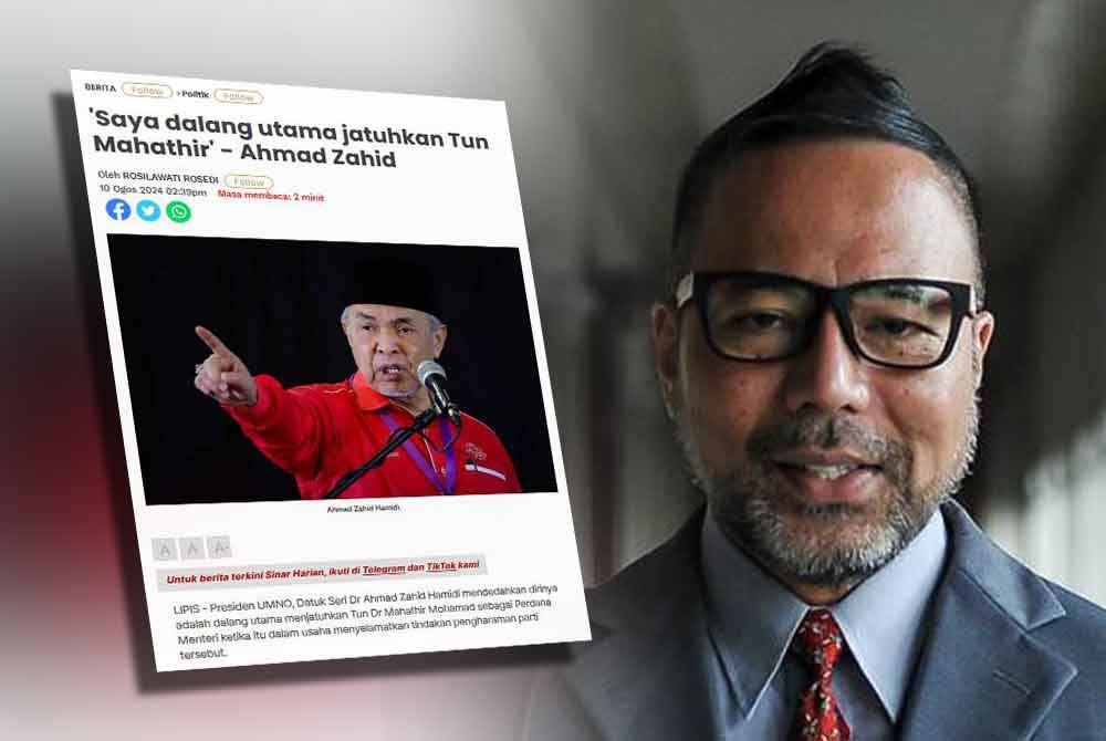 Khairuddin mengingatkan Ahmad Zahid agar tidak berbohong dan mengambil kredit demi kepentingan politik peribadi.