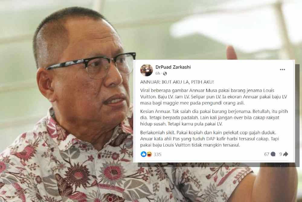 Tangkap layar hantaran di Facebook Mohd Puad pada Isnin.