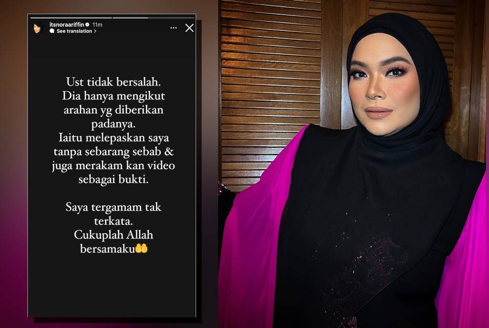 Perkongsian yang dibuat Nora lewat malam tadi.