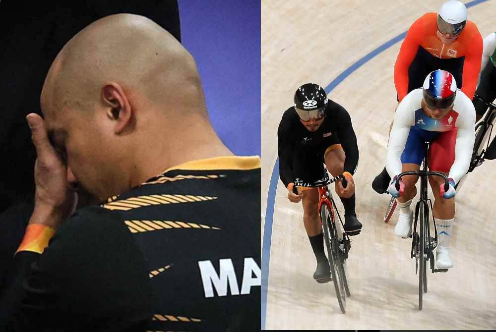 Pelumba basikal trek negara Datuk Azizulhasni Awang ketika beraksi dalam acara basikal trek keirin lelaki pusingan pertama pada Sukan Olimpik Paris. Foto Bernama