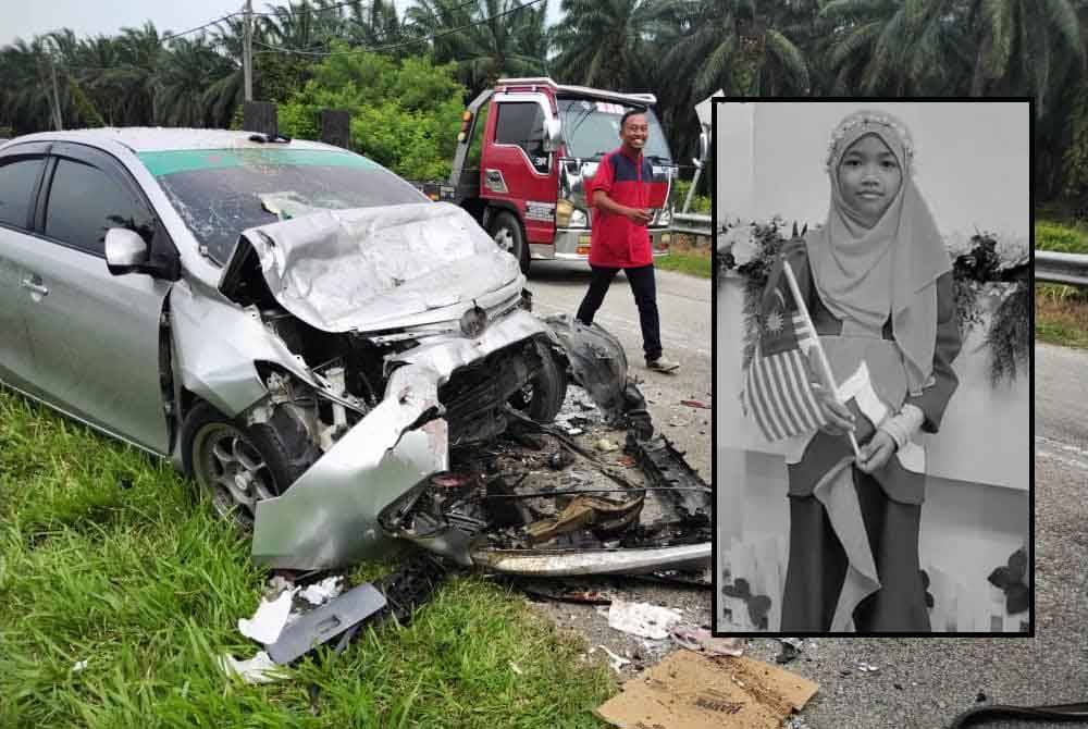 Murid Tahun 2, Nur Arissa Safiyya (kanan), maut dalam kemalangan di Kilometer 12 Jalan Kuala Selangor - Rawang ketika dalam perjalanan pulang ke sekolah bersama ibunya.