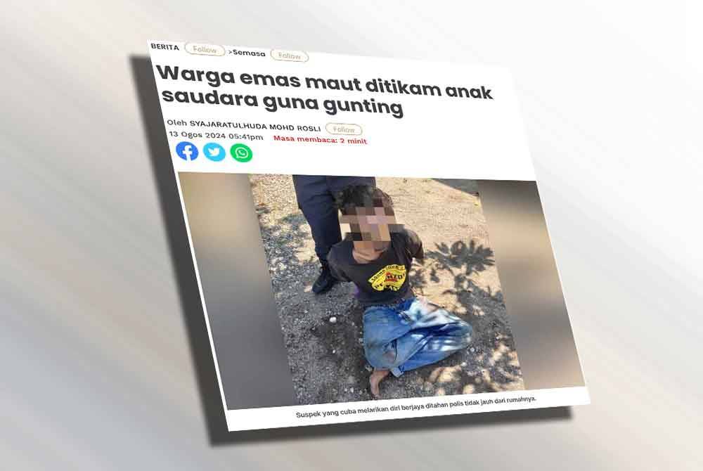 Laporan Sinar Harian pada Selasa.