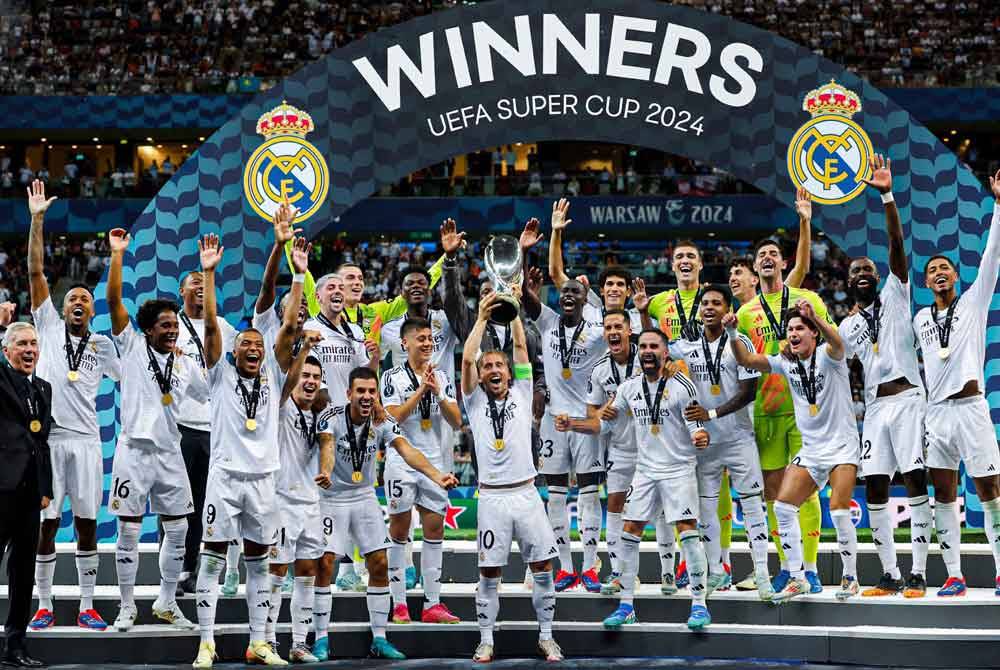 Real Madrid juara Piala Super Eropah. Foto Agensi