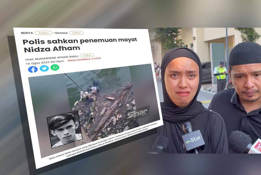 Irfahanie (kiri) dan suaminya ketika ditemui di hadapan Unit Perubatan Forensik Hospital Shah Alam pada Khamis.