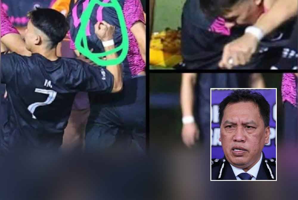 Gambar tular di media sosial seorang lelaki dipercayai membawa masuk senjata tajam berupa kerambit semasa pergaduhan perlawanan bola sepak di padang KLFA, Desa Melati, Kuala Lumpur pada Ahad. Gambar kecil: Rusdi