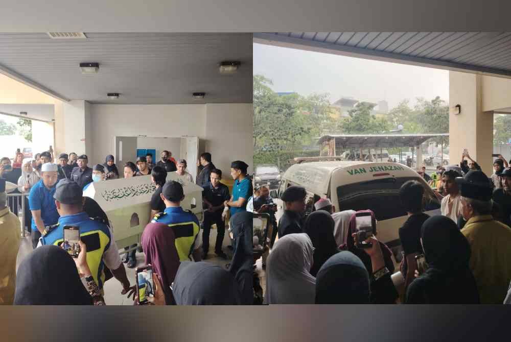 Jenazah Nidza Afham yang selesai proses bedah siasat di Hospital Shah Alam dibawa ke Masjid Puncak Alam pada Khamis.