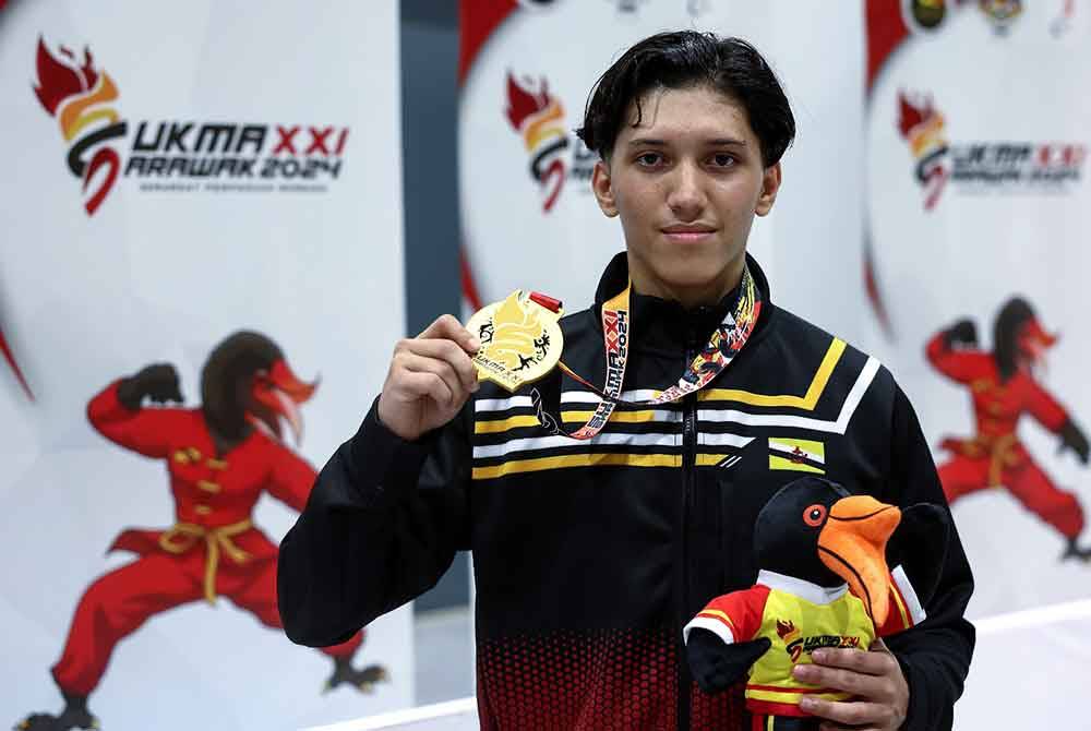 Atlet wushu, Walid Lachkar mengukir sejarah tersendiri apabila muncul penyumbang pingat emas pertama kontinjen Brunei di Sukan Malaysia (Sukma) 2024. Foto FB BRUSPORTS NEWS