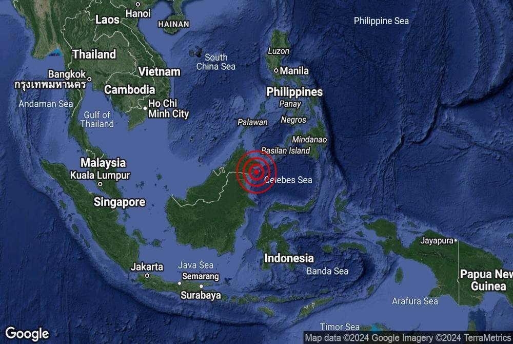 Satu gempa bumi lemah dengan ukuran 3.9 magnitud berpusat di Perairan Tawau, Sabah pada jam 10.19 pagi pada Jumaat.