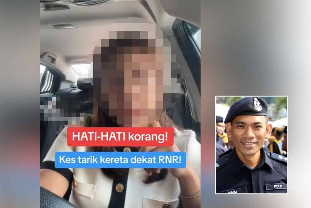 Tangkap layar video seorang wanita menceritakan pengalaman sepupunya yang berhadapan dengan taktik seorang lelaki cuba tarik kereta yang didakwa berlaku di R&R Tapah. Foto: ihsan pembaca, gambar kecil: Mohd Naim