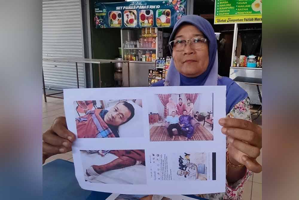 Fuziah menunjukkan gambar Zainol, Abdullah dan gambar kenangan mereka lima beradik.