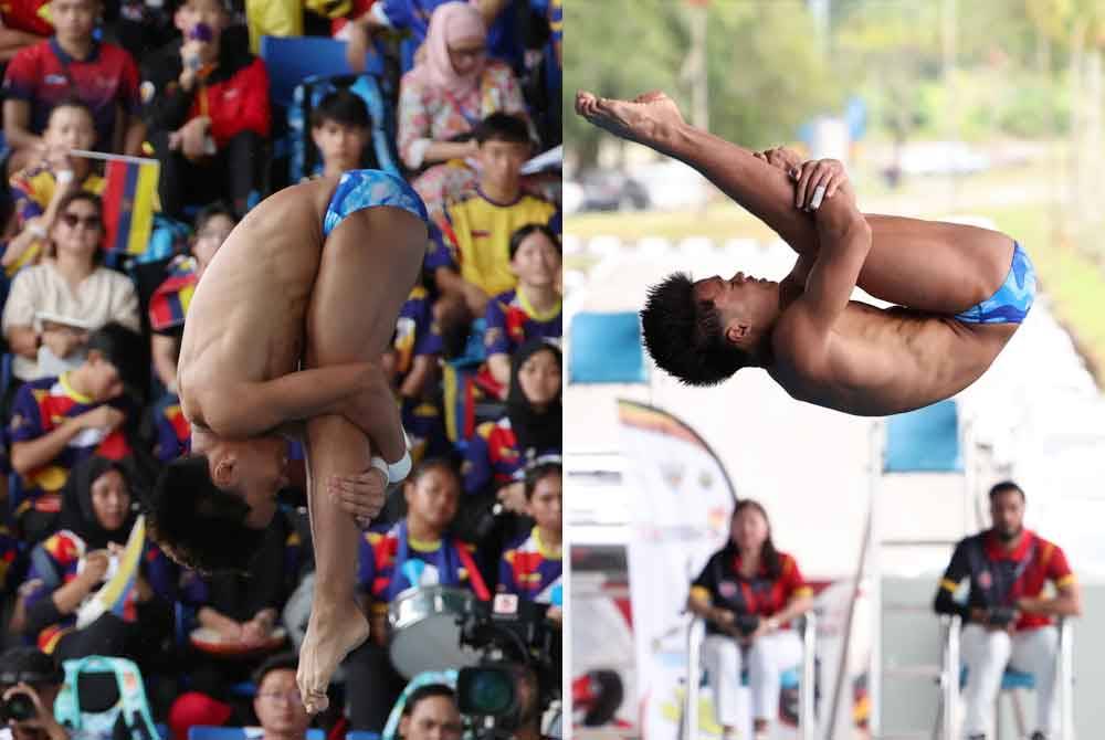 Elvis Priestley ketika beraksi dalam acara tiga meter papan anjal lelaki pada temasya Sukma Sarawak 2024 di Pusat Akuatik Pandelela Rinong di sini, hari ini. Foto Bernama
