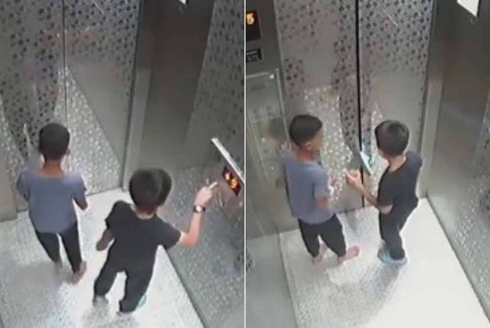 Tular video memaparkan perbuatan dua kanak-kanak sedang melakukan vandalisme dalam sebuah lif dekat Taman Desa Petaling, Cheras, pada Isnin