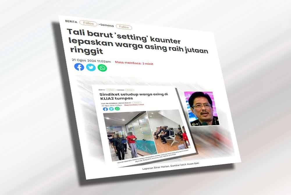 Tindakan penguat kuasa yang menjadi tali barut kepada sindiket kemasukan warga asing ke negara ini membawa padah apabila modus operandi &#039;setting&#039; kaunter dibongkarkan menerusi Ops Pump.