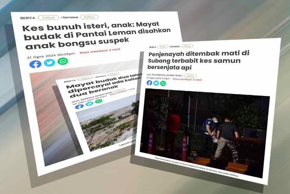 Laporan Sinar Harian berkaitan kes jenayah melibatkan warga asing.