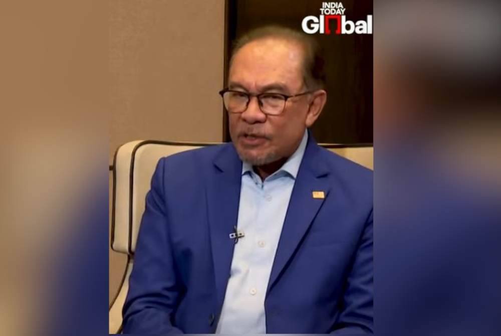 Anwar dalam temu bual dengan India Today Global yang dikongsi menerusi YouTube pada Khamis.