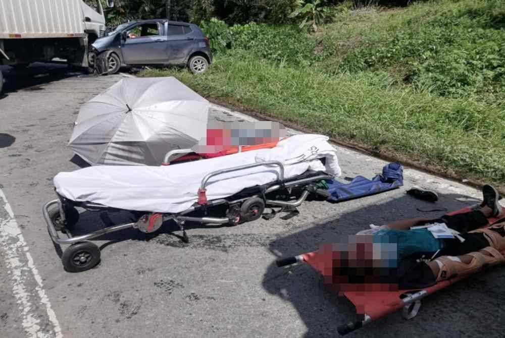 Mangsa disahkan meninggal dunia di lokasi kejadian dalam kemalangan di Batu 17 Jalan Gum-Gum, Sandakan.