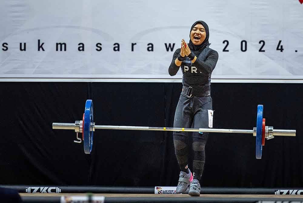 Qistina Qharisya Suffia antara atlet angkat berat wanita menyerlah dalam temasya Sukma Sarawak 2024 yang berakhir Sabtu lalu. Foto Bernama